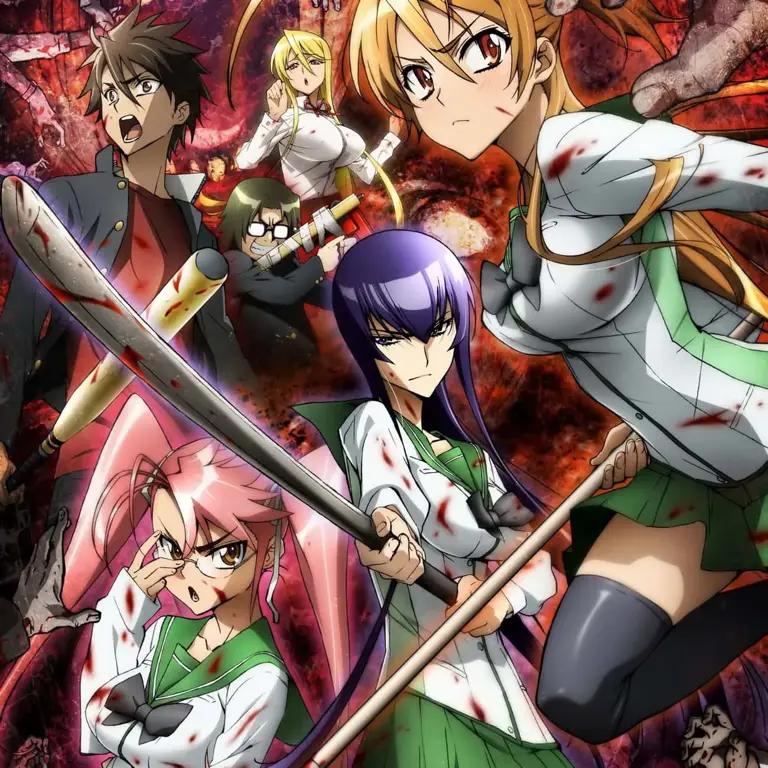 Aksi menegangkan dalam film anime zombie Karakter-karakter anime zombie sedang bertarung